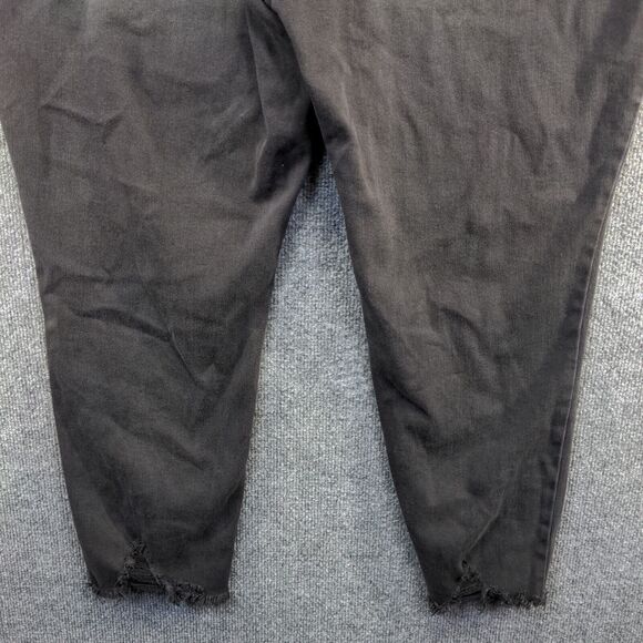 Terra & Sky Women's Skinny Leg Jeans Black Plus 24W Denim Frayed Hem - Picture 7 of 10